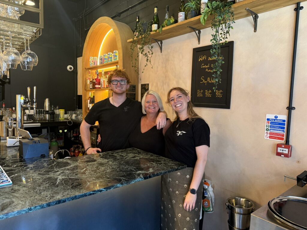 Staff at Love You, Bye in Horsham, taking part in the Tap & Vine Takeover