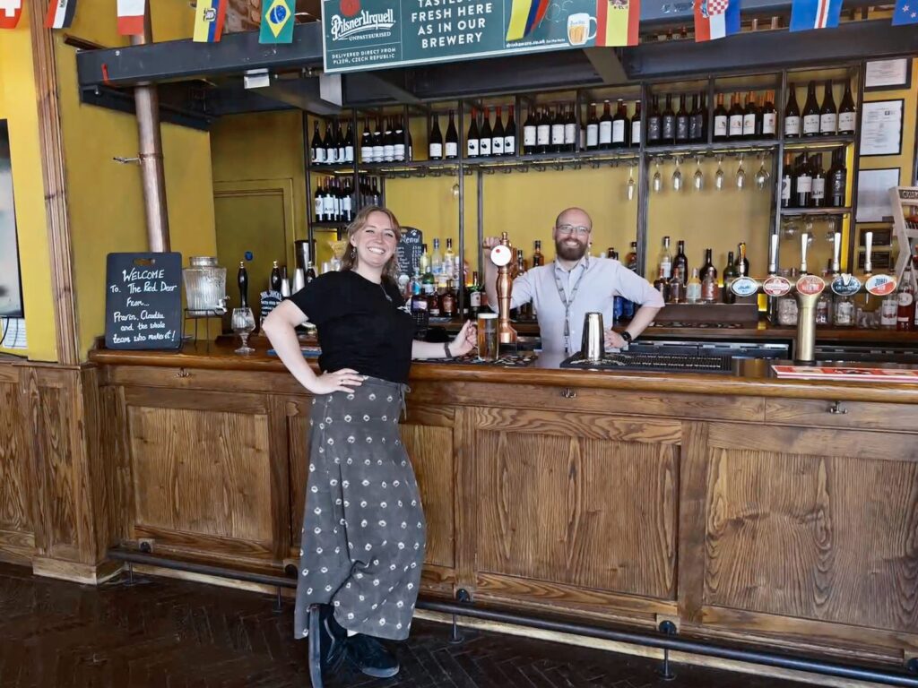 Staff at The Red Deer in Horsham, taking part in the Tap & Vine Takeover