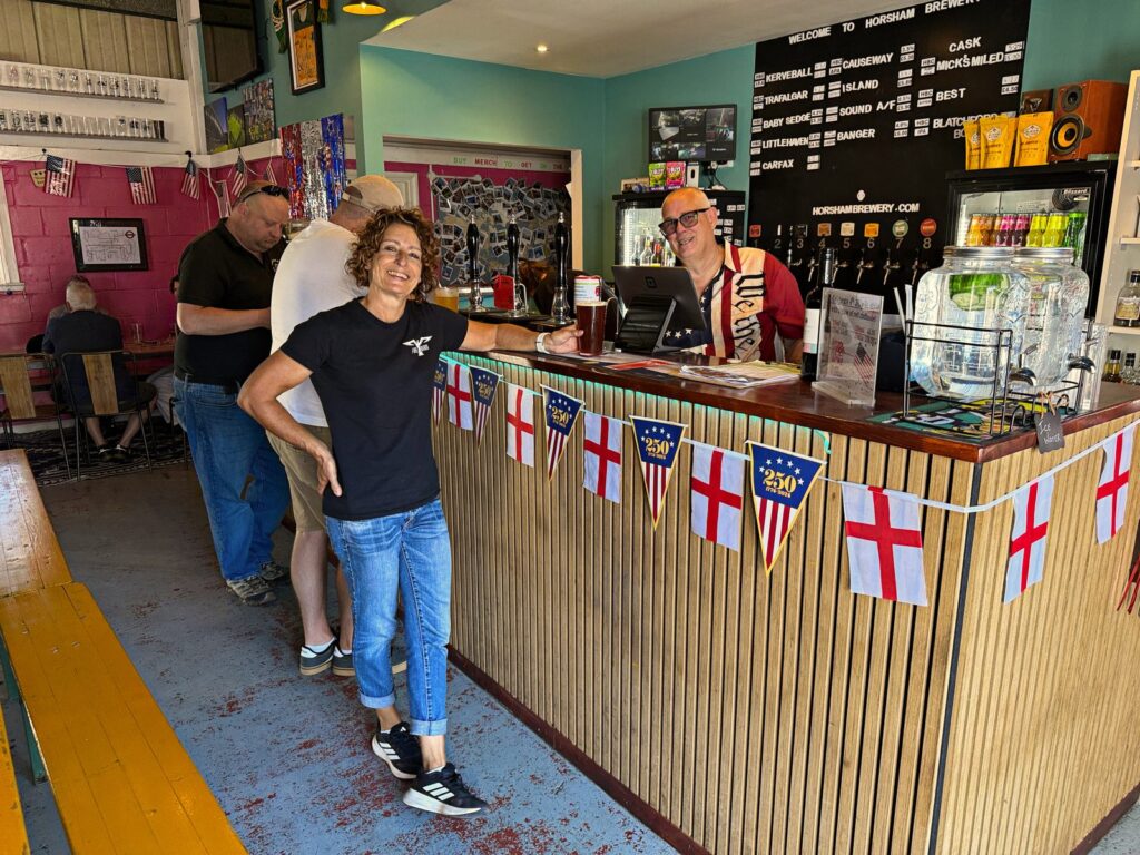 Staff at Horsham Brewery in Horsham, taking part in the Tap & Vine Takeover
